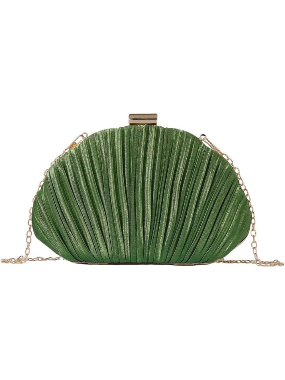 Women's Green Shell Shaped Clutch Purse Seashell Wedding Evening Bag